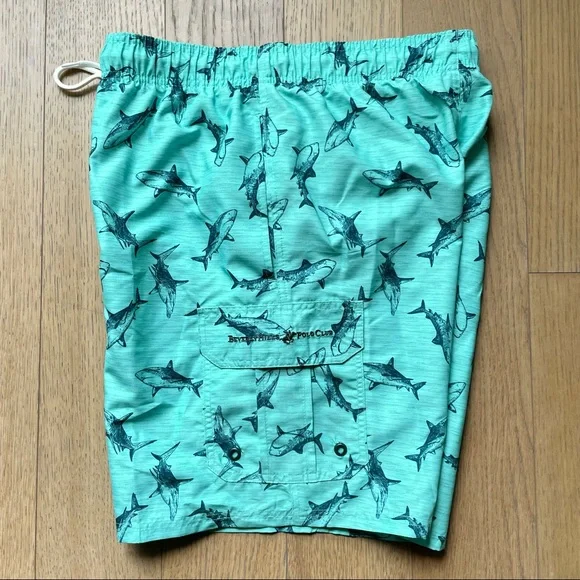 Men’s Mint Shark Print Swim Shorts Trunks NWOT - Size S - Picture 5 of 6